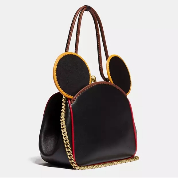 NWT COACH Disney Mickey Mouse X Keith Haring Kisslock Leather Bag Crossbody - Picture 11 of 12